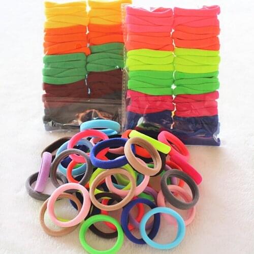 50 pcs Fashion Women Silk Solid lowest Ponytail Holders Cute Hair Band price Girl Elastic Hair Ties Band Rope Ponytail Bracelet