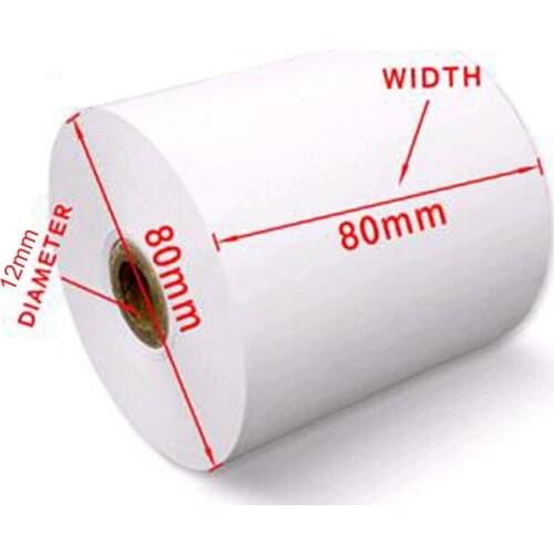 6 rolls/set Office School Supplies Cash Register Paper Thermal Paper Roll 80x80mm Single Type 65g Paper POS Printer