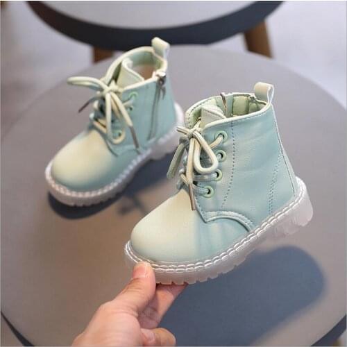 New Spring And Autumn Childrens Martin Boots Boys And Girls Soft Sole On Slip Zipper Fashion Single Boot Baby Walking Shoes