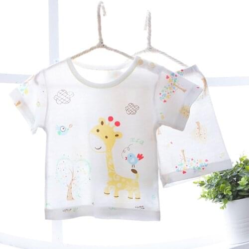 2020 Brand Pajama Summer Thin Cool Bamboo Fiber Babys Sleepwear Pyjamas Kids for Boys Girls Baby Pijama 0-24 Months