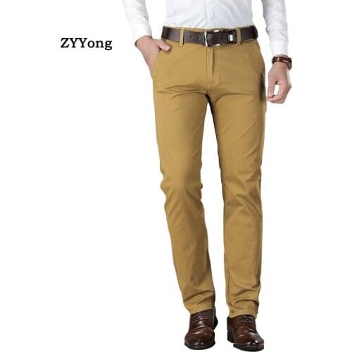 Fashion Mens Pants High Quality Stretch Cotton Office Pants Straight Business Casual Plus Size 44 46 Male Suit Long Trousers