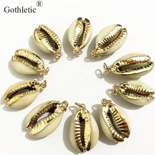 6pcs/lot Natural Puka Cowrie Shell Loose Beads for Jewelry Making DIY Charm Pendant Accessories Wholesale
