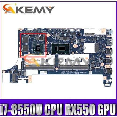 For Lenovo ThinkPad E480 E580 laptop motherboard SR3LC i7-8550U CPU RX 550 GPU DDR4 01LW201 EE480 EE580 NM-B421