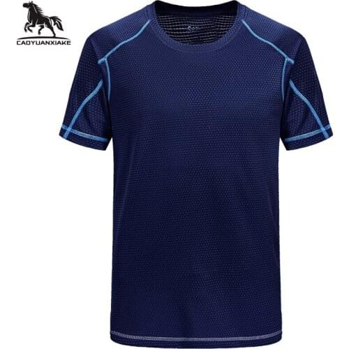 T-shirt men Summer new Quick dry Short sleeve t-shirts mens Running Top stretch Fitness clothes casual Breathable t shirt 8866