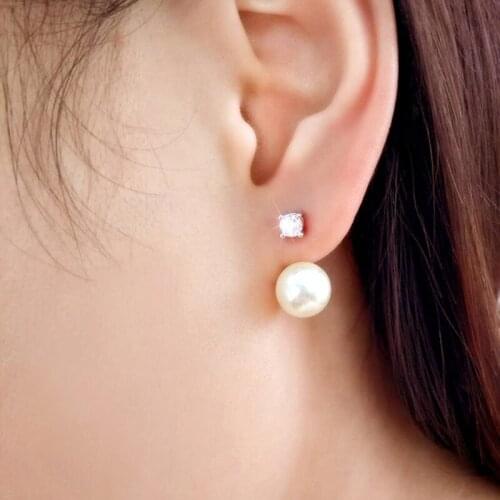 Alloy Cute Stud Earrings For Women Girls Fashion Imitation Pearl Minimalist Earrings Women Jewelry Gifts