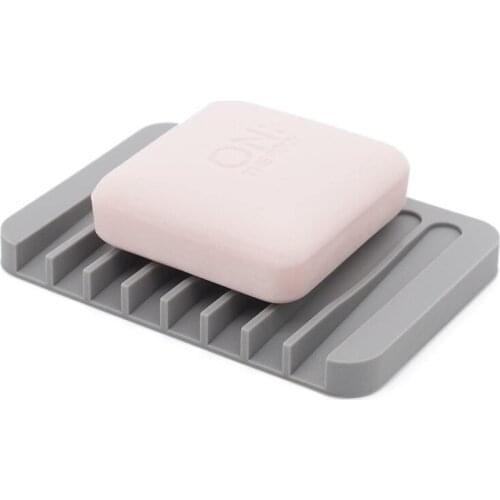 Soft Silicone Soap Dish Storage Holder Soap Box Plate Tray Drain Creative Bathroom Anti-slip Soap Tray Tools