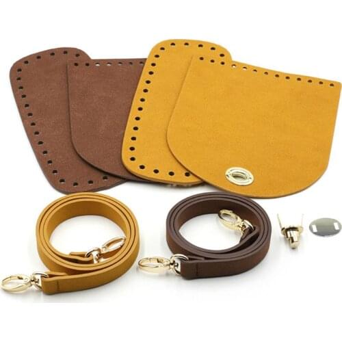 3Pcs/Set Artificial Leather Shoulder Bag Bottom Strap Replacement for DIY Knitting Crochet Handbag Sewing Accessories