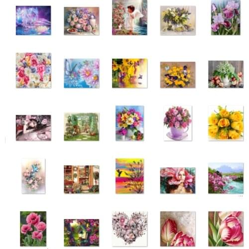Flowers hoop 14 cross stitch kit people 18ct 14ct UNprinting11ct count print canvas stitches embroidery DIY handmade needlework