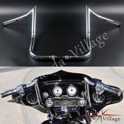 For Harley Baggers Dressers Touring Batwing Fairing Handlebar 12" 14" 16" Rise Handle Bar 37'' Wide 1-1/4" APE Hanger FLH/T FLHC