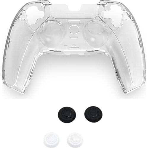 For Sony PlayStation 5 Game Controller PS5 Crystal Case With Rocker Cap Handle Protection Case Transparent Protection Hard Box