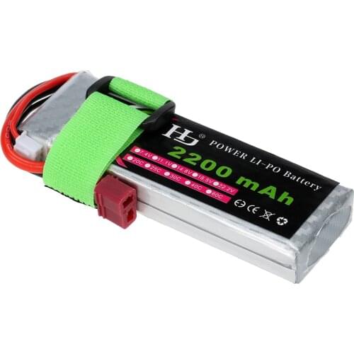 RC Drone High Power 7.4V 2200mAh 25C LiPo Battery 2S with T Plug for RC Quadcopter Airplane RC Helicopter Car