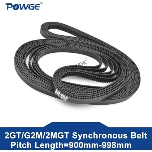 POWGE 2MGT 2M 2GT Timing belt Pitch Length 950/976/1000/1040/1100 width 3/6/9/15mm Teeth 475 488 500 520 550 GT3 In closed-loop