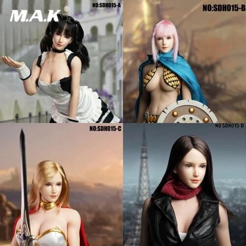 SDH015 1/6 Scale Female Head Sculpt Realistic Style Pale Skin Model for 12 inches Phicen Action figure Body Accessory