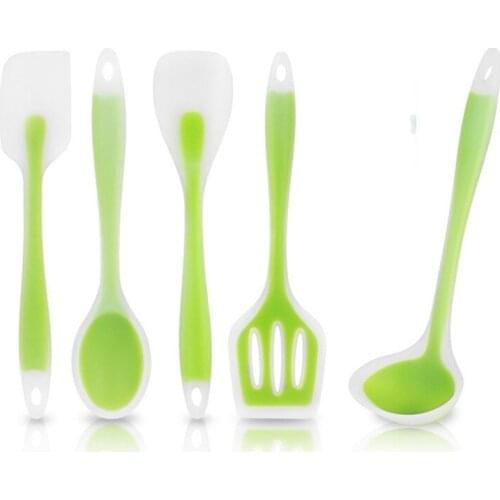 5pcs silicone kicthen cooking spatula -cooking spoon soup ladle-egg turner kitchen tools set silicon Cooking Utensil Set