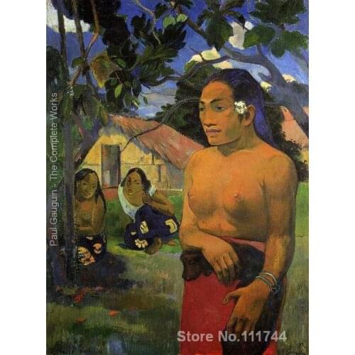 Modern art for bedroom E Haere Oe I Hia Aka Where Are You Going Paul Gauguin paintings Hand painted High quality