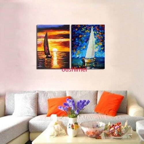 Handmade Home Decor Picture Landscape Art Paintings Modern Frameless Abstract Paintings For Living Room Decor Seascape