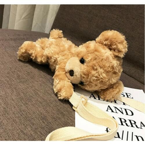 Cute Smile Bear Soft Plush Doll Lolita Handbag Shoulder Diagonal Female Bag