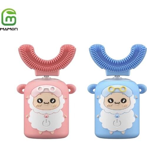MAMON New Hot Kids Children Electric Toothbrush for Girl and Boy Waterproof Timer Rechargeable Smart 360 Degrees Ultrasonic