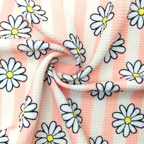 1/2yard Daisy Flower Love Dogs Print Bullet Fabric Liverpool 4 Way Stretch Spandex Knitted Fabric For Baby HeadWrap Bummies