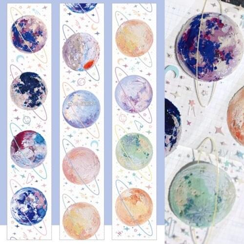 1 Loop 5.5 X 80 Cm Planets Crystal Pet Tape Special Oil Collage
