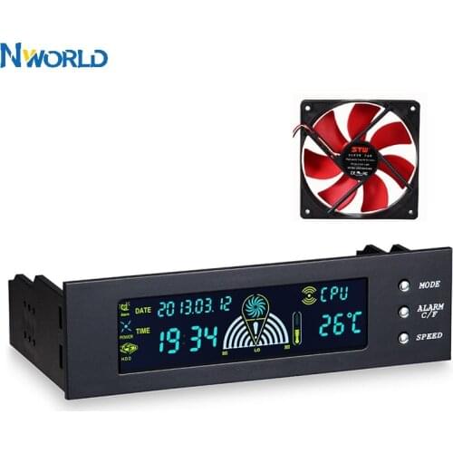 5.25 inch PC Fan Speed Controller Temperature Display LCD Front Panel For Computer Durable Controller Air-cooled Fan Control