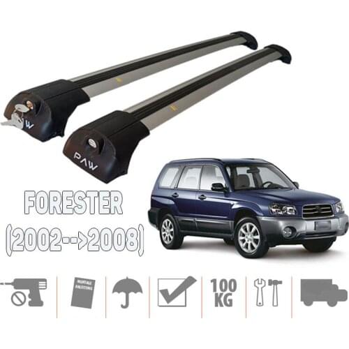Paw Lockable Aluminium Roof bars for cars with flush roof for Subaru Forester