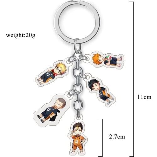 Anime Haikyuu!! Acrylic Pendent Keychain Cartoon Figure Hinata Shoyo Kageyama Tobio Keyring Fan Collection Gifts