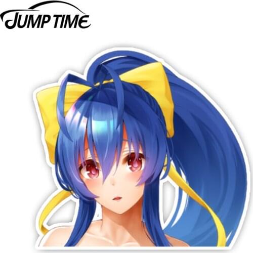 Jump Time 13cm x 8.9cm Car Stickers BlazBlue PEEK Anime Decal Kawii Mai Natsume Car Styling Waterproof Auto Motor Decor Graphics