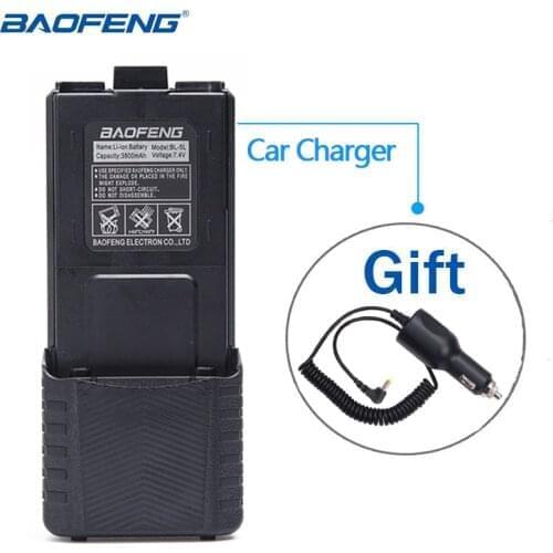 Baofeng UV-5R 7.4V 3800mAh High Capacity Battery with Car Charger Cable For BaoFeng UV-5R UV-5RE BF-F8HP Walkie Talkie Radio