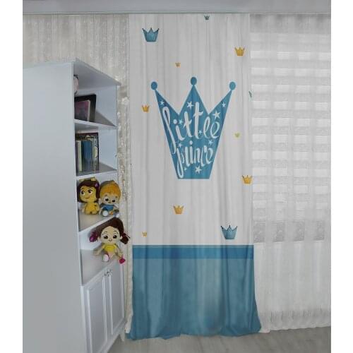 Beyaz çocuk odası perdesi taç,kral çocuk perdesi