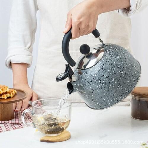 Kettle Marble Folding Handle Stainless Steel Induction Cooker Gas Induction Blowing Kettle Household Goods Hot and Cold Kettle