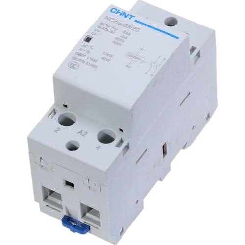 CHNT NCH8-63/20 2 Pole 63A 2NO DIN rail contactor household modular contactors Modular AC Contactor