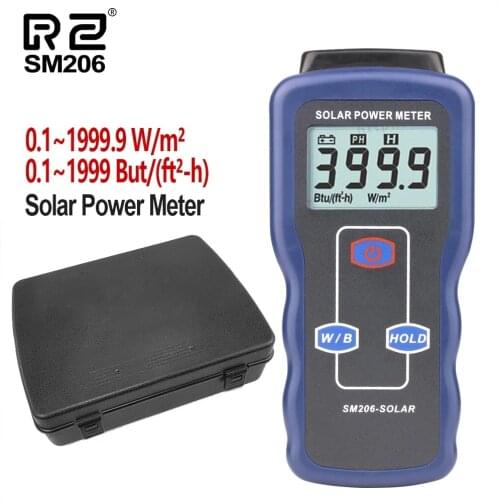 RZ Digital Solar Power Meter Sun Light Energy Radiation Handheld Sunlight Intensity Meter For Test Car Window Performance W/m²