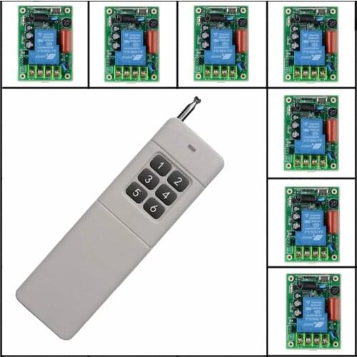 Long Range Far Distance 6CH AC220V 30A High Power Remote Control Switches System Learning Code Receiver Momentary Toggle Latched