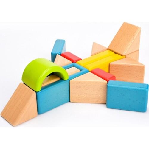 Wooden Building Toy Block Kids Creative Cube Boxes Baby Early Educational Rainbow Blocks Intelligence Square Box Children Toys