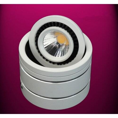 DHL Free Shipping Surface Mounted LED Downlight With COB 7W/10W angle adjusted LED Down lights, Body Color: White/ Black