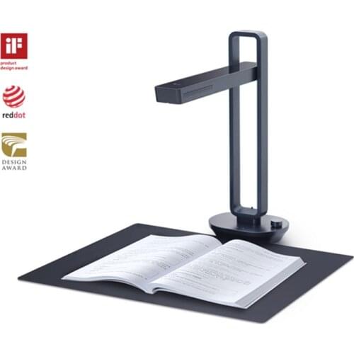 Book Document Scanner Foldable 14MP Book Document Scanner Max A3 Size with Smart OCR Led Table Desk Lamp for Family Home Office