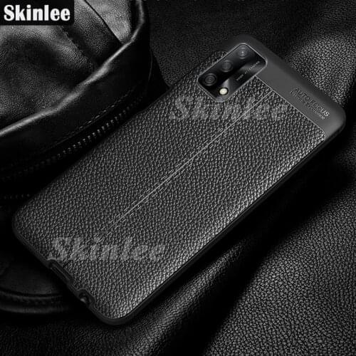 Skinlee For Realme GT Master Edition Soft Case PU Leather Phone Case Shockproof Silicone Litchi Pattern For Realme GT 5G Cover