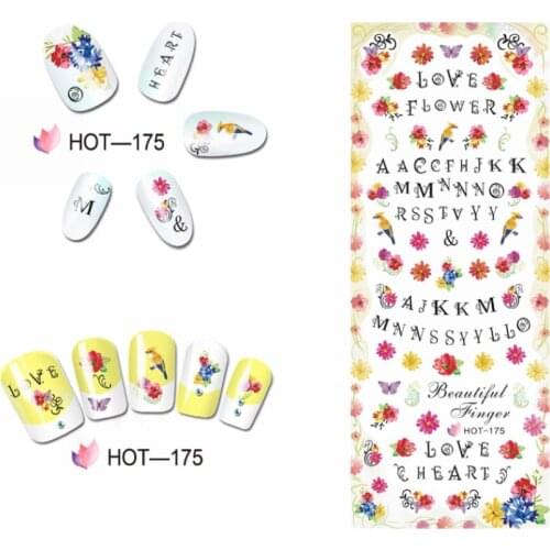 UPRETTEGO NAIL ART BEAUTY WATER DECAL SLIDER NAIL STICKER LETTER POEM LOVE SMILING FACES HIGH HEEL SHOES HOT175-180