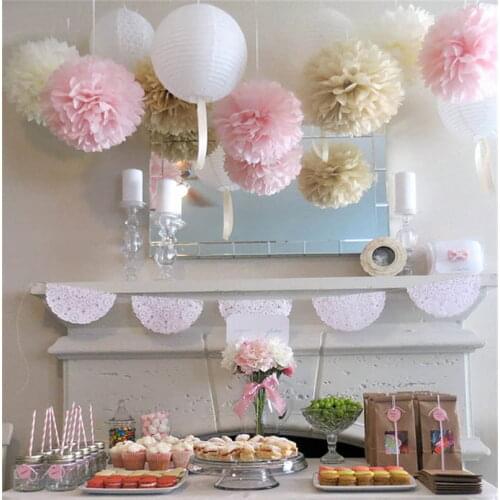 4-6-8-10-12-14-16inch Round Paper Lanterns Tissue Paper Flower Balls for Wedding Birthday Party Decoration DIY Crafts Supplies