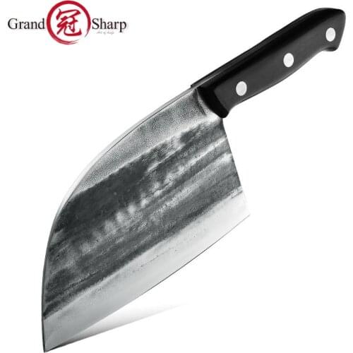 Chefs Kitchen Knives Hand Gorged Chinese Cleaver Traditional Style Cooking Tools High Carbon Steel Butcher Meat Vegetables Tool