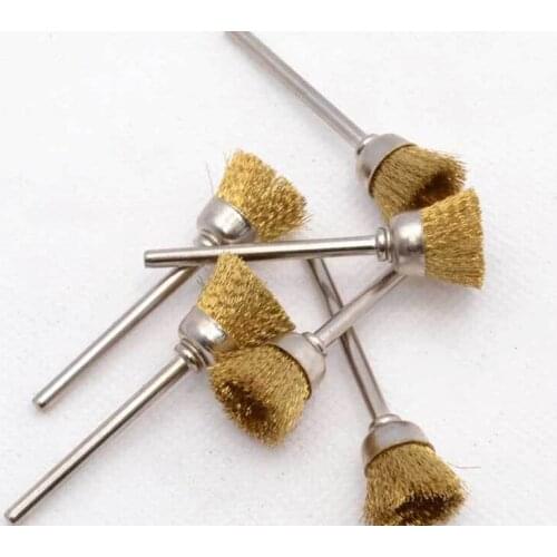 50pcs Wire Brass Brush Brushes Wheel Accessories for Rotary Tools