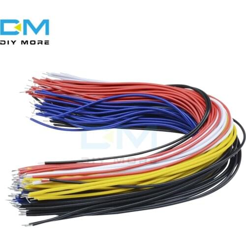 100Pcs Double Head PCB Solder Cable 5 Color 20CM Breadboard Fly Jumper Wire Cable Tinned Conductor