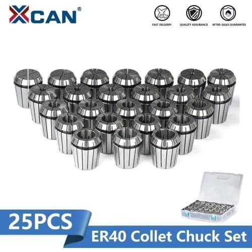 XCAN ER25 Collet Chuck Set 25pcs 2-26mm CNC Router AA Level Spring Collet Holder for Engraving Machine Milling Cutter Tool Holde