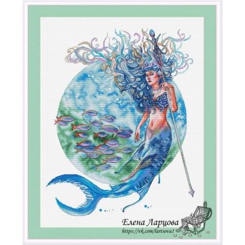 He Patron Saint of the Sea 51-52 Cross Stitch Set Cross-stitch Kit Embroidery Needlework Craft Packages Cotton Fabric Floss