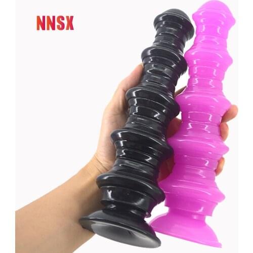 NNSX Pagoda Anal Plug Ass Suction Cup Soft Comfortable Smooth Elastic Ever-Increasing Diameter Flexible Ring Sex Toys For Women