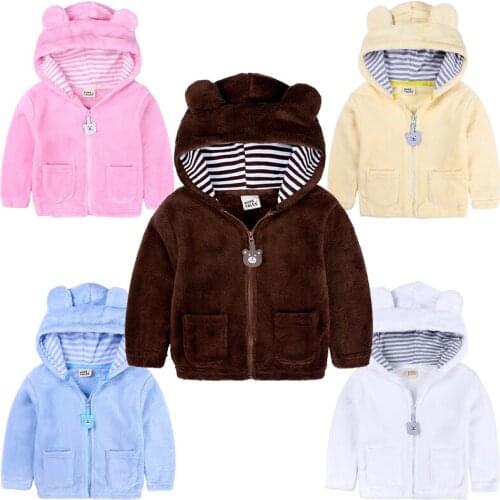 Baby Boys Jacket Cartoon Infant Winter Keep Warm Girls Hoodies Zipper Fashion Sweatshirt Birthday Christmas Costume Kids Clothes