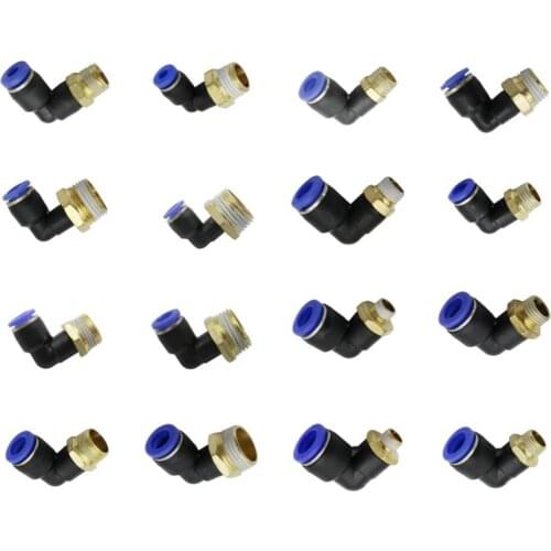 Air Pneumatic Pipe Connector 10mm 8mm 6mm 4mm 12mm OD Hose Pipe 1/8" 1/4" 3/8" 1/2" Male Thread L Shape Connectors Pipe Fittings