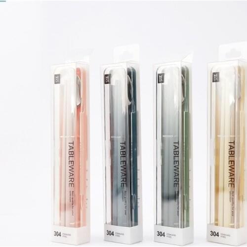 Portable Cutlery Set With Case Chopsticks Spoon Kitchen Tool Camping Travel Flatware Picnic Dinnerware Sets Kitchen Tableware