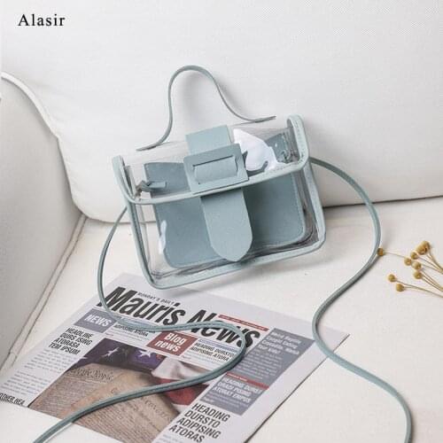 Alasir PVC Transparent Jelly Bag PU Candy Color Solid Color Handbag Simple and Cute Style Small Fresh Fashion Shoulder Bag